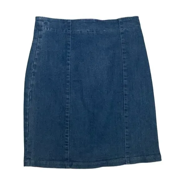 2/$30 Blue Denim Pencil Skirt Size Small Jean Short Mini Stretch Y2K High Waist - Picture 6 of 10